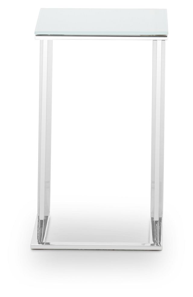 Arco White Glass Chairside Table