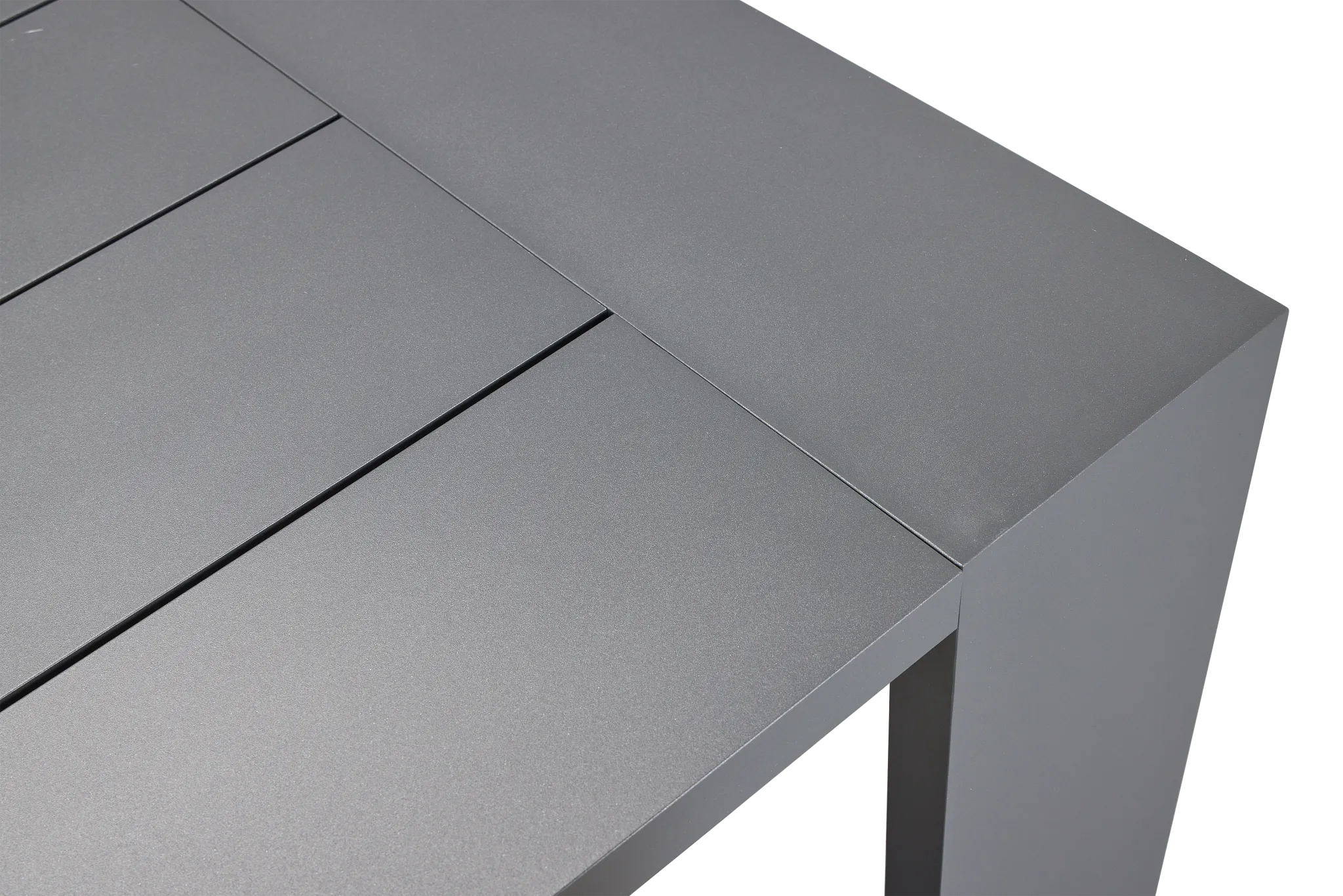 Linear Dark Gray White 70" Aluminum Table & 4 Cushioned Side Chairs