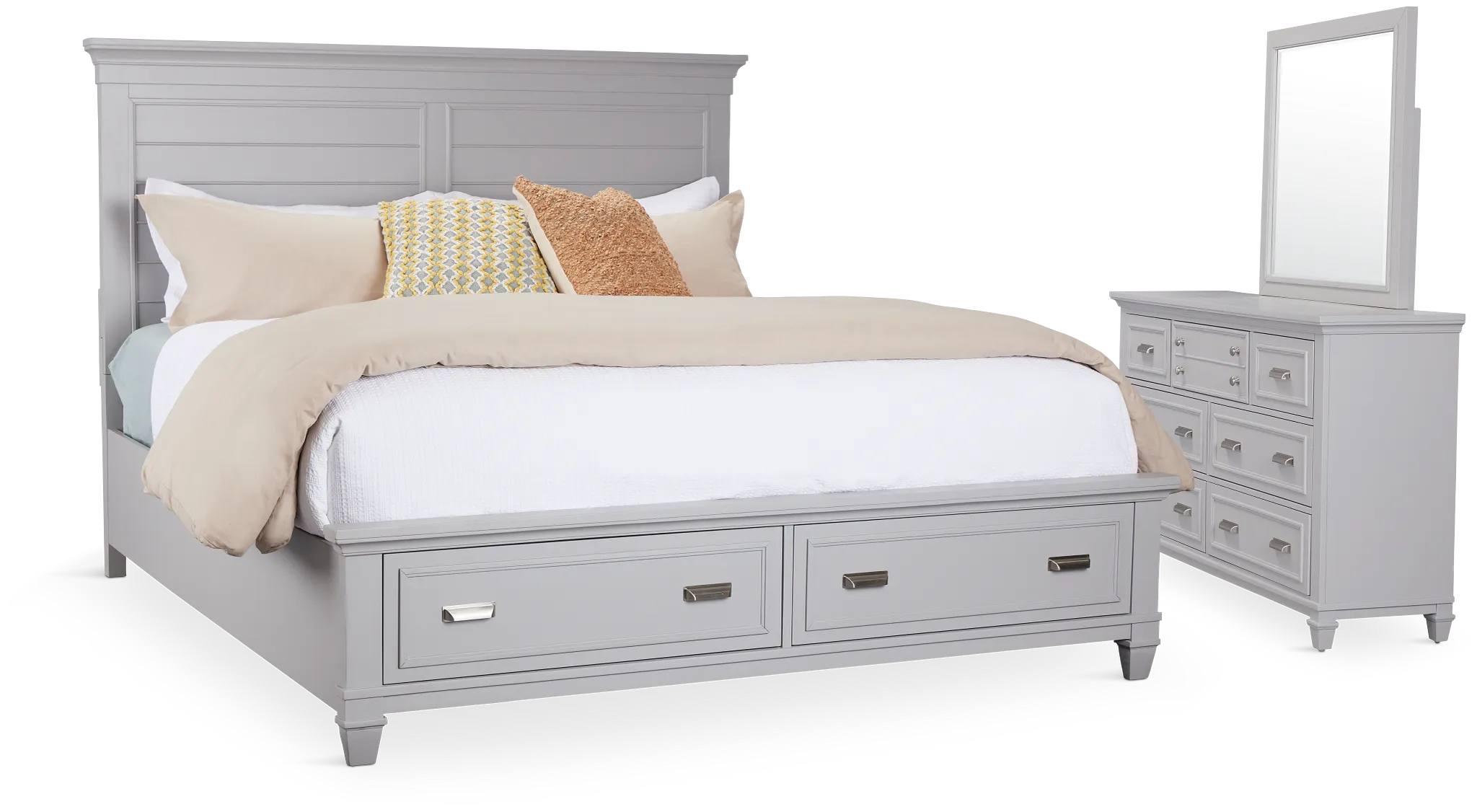 Cape Cod Gray Panel Storage Bedroom