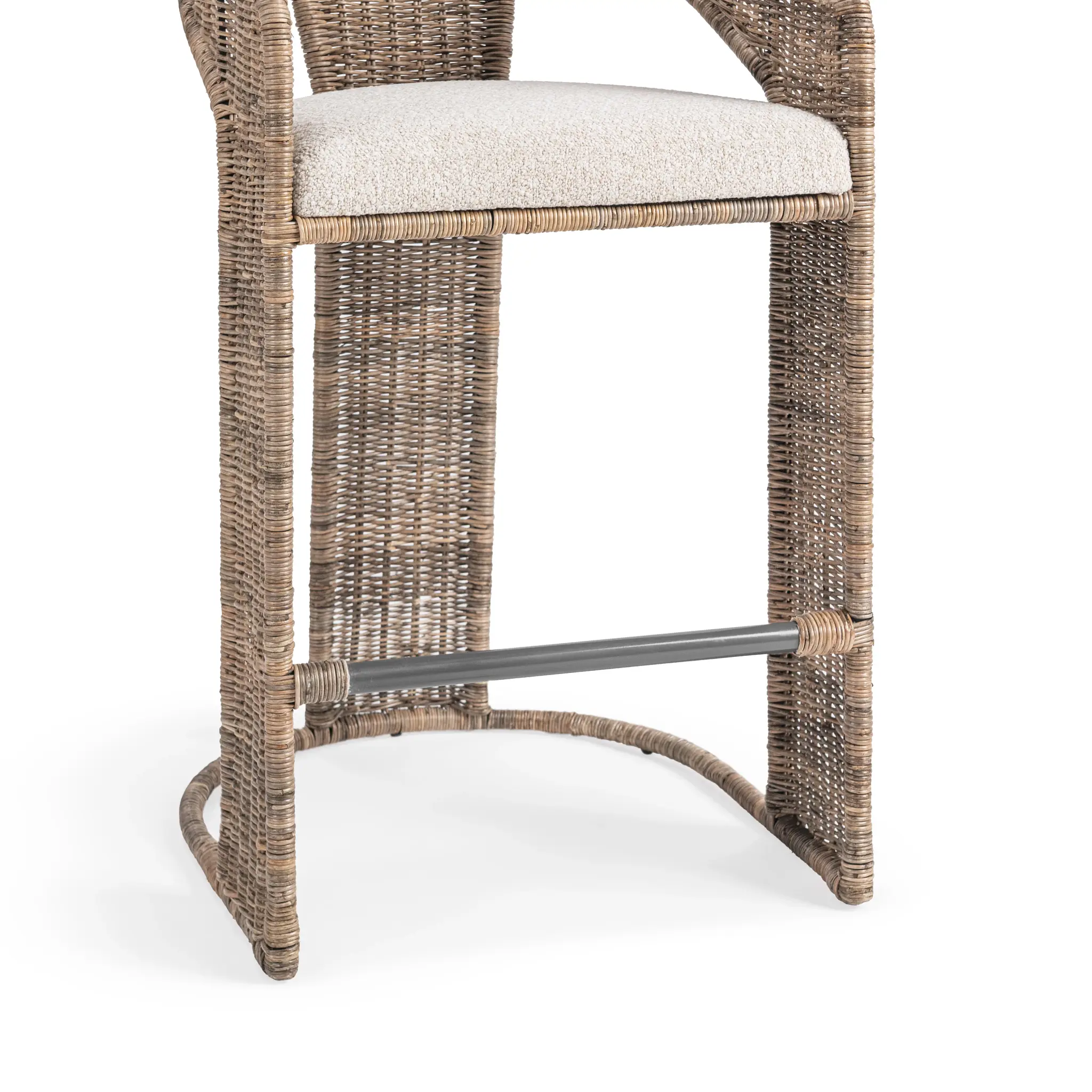 Isa Light Beige Woven 24" Barstool Isa Light Beige Woven 24" Barstool