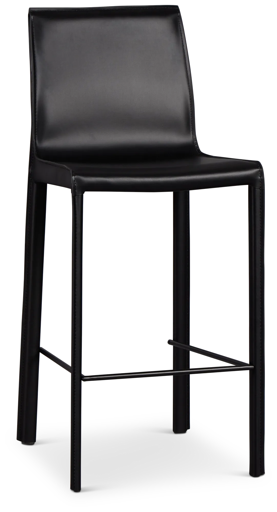 Lugo Black 27" Upholstered Barstool