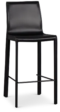 Lugo Black 27" Upholstered Barstool