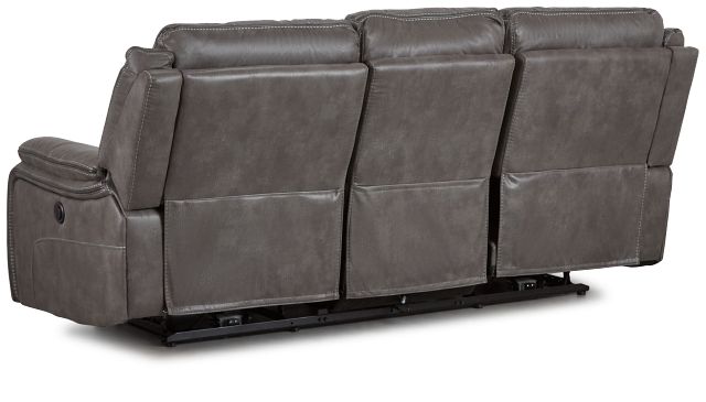 Dober Dark Gray Micro Power Reclining Sofa