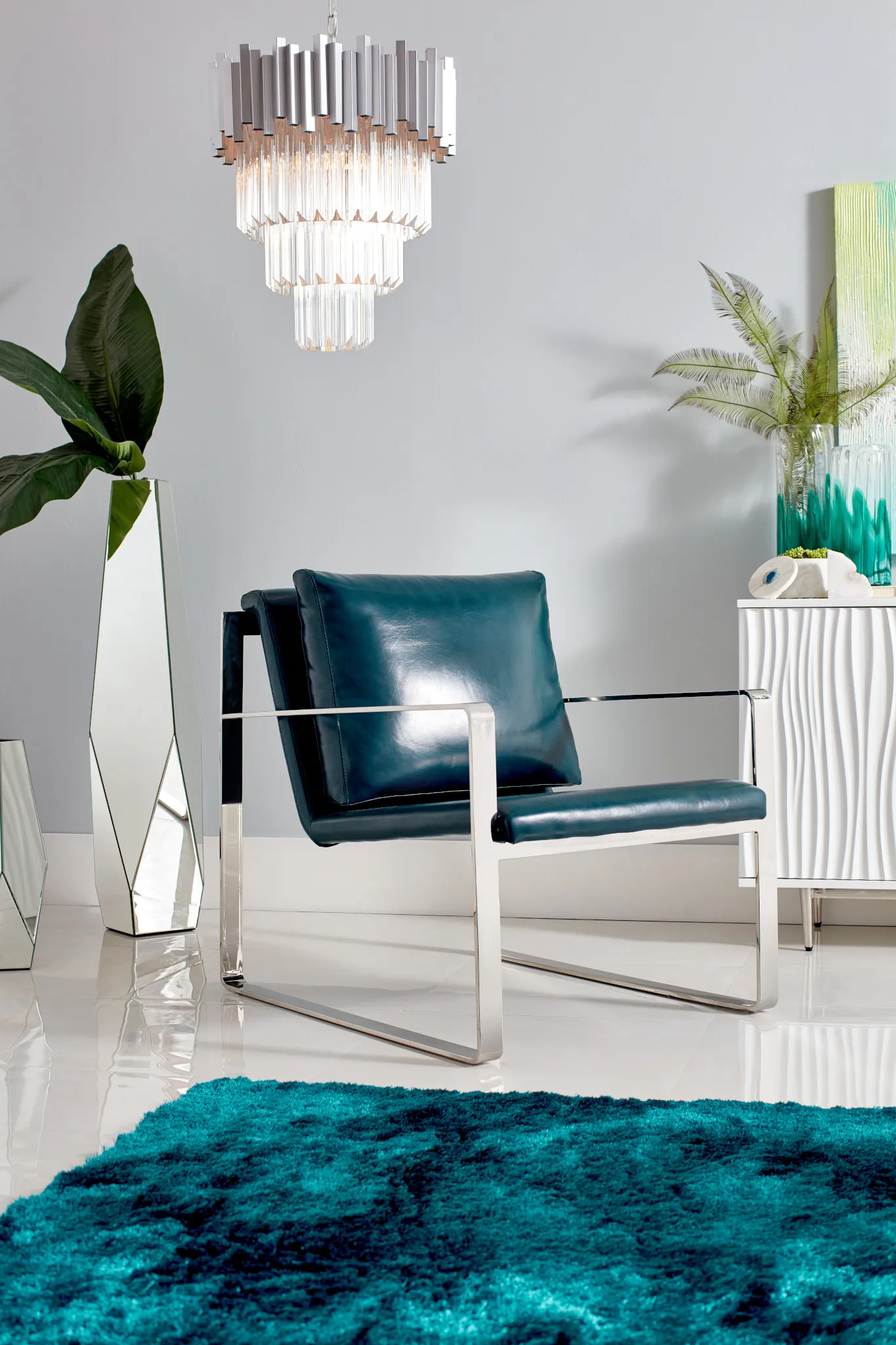 Roslin Blue Uph Accent Chair