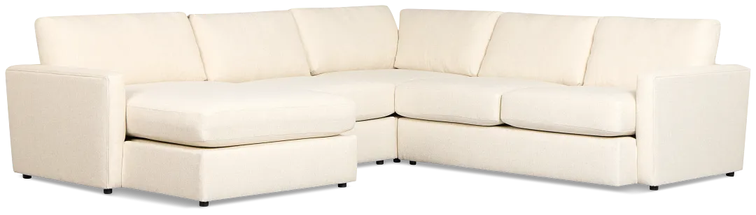 Maxwell Light Beige Fabric Medium Left Chaise Sectional