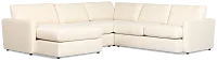 Maxwell Light Beige Fabric Medium Left Chaise Sectional