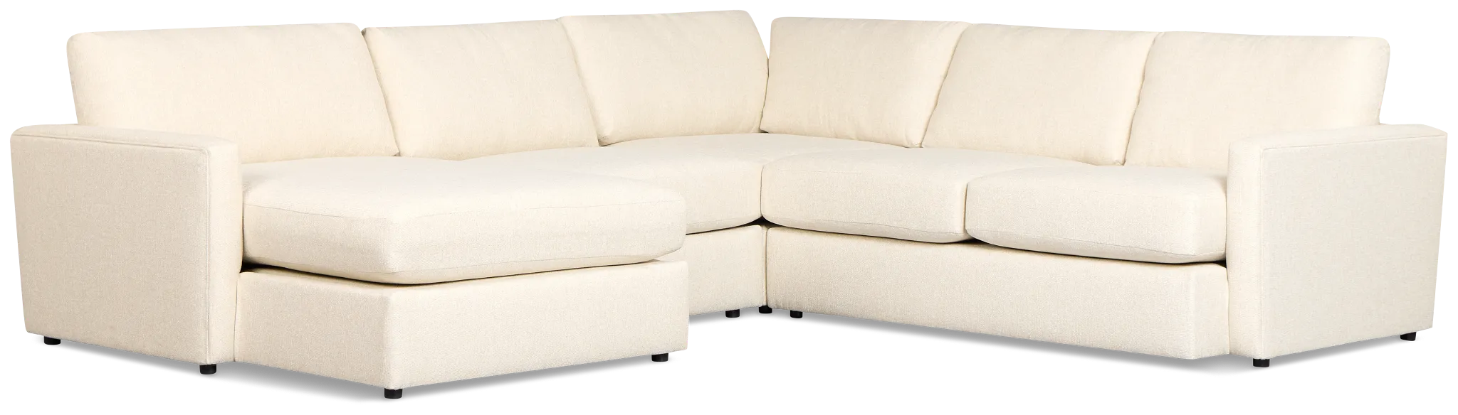 Maxwell Light Beige Fabric Medium Left Chaise Sectional