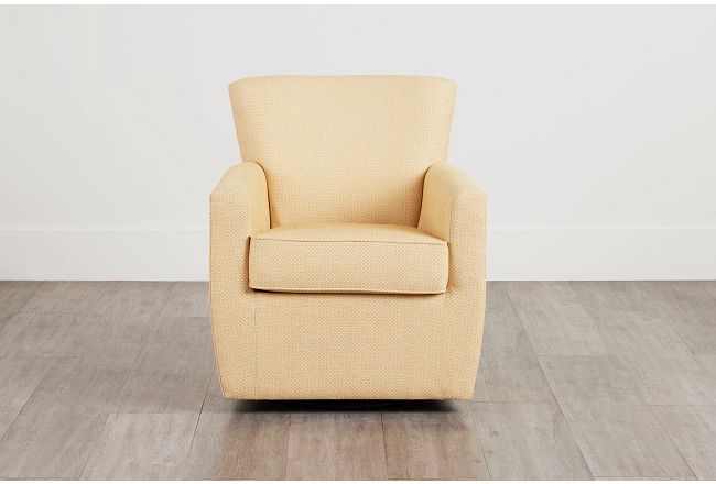 Harley Yellow Fabric Swivel Accent Chair
