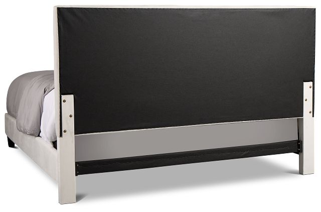 Collin Beige Velvet Platform Bed