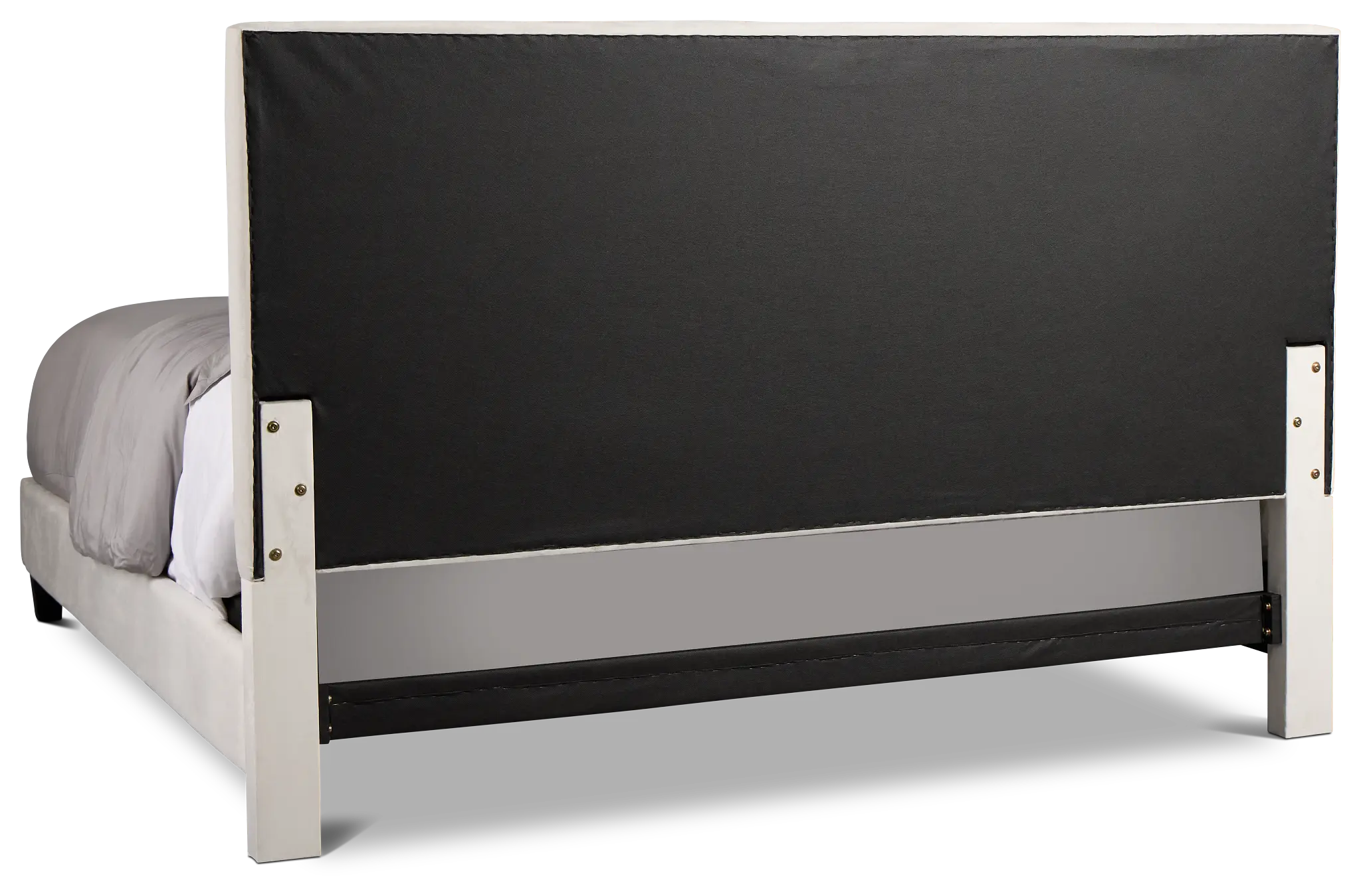 Collin Beige Velvet Platform Bed Collin Beige Velvet Platform Bed