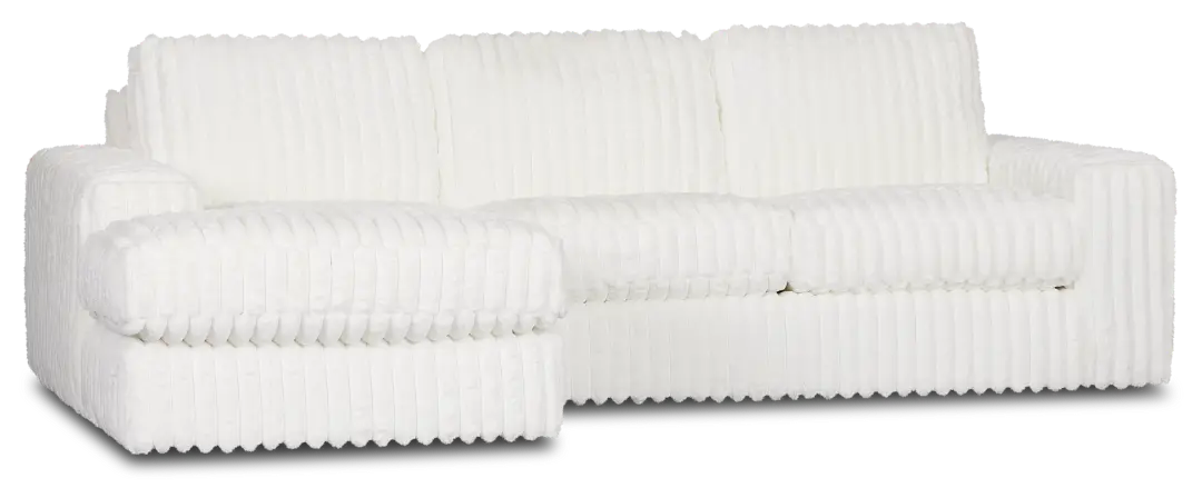 Teddy White Fabric Left Chaise Sectional Teddy White Fabric Left Chaise Sectional
