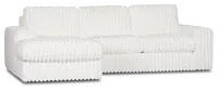 Teddy White Fabric Left Chaise Sectional