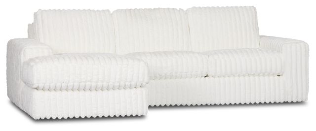 Teddy White Fabric Left Chaise Sectional