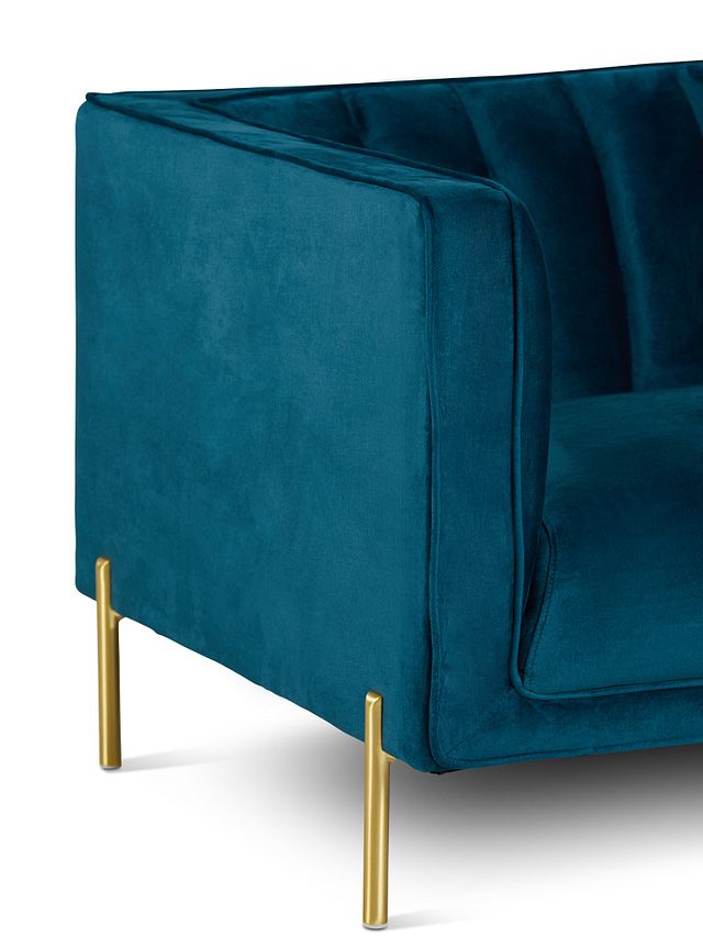 Bella Dark Blue Velvet Loveseat