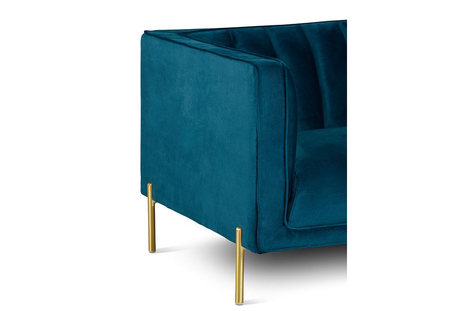 Bella Dark Blue Velvet Loveseat