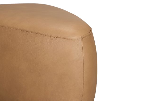 Jovi Brown Leather Small Accent Ottoman
