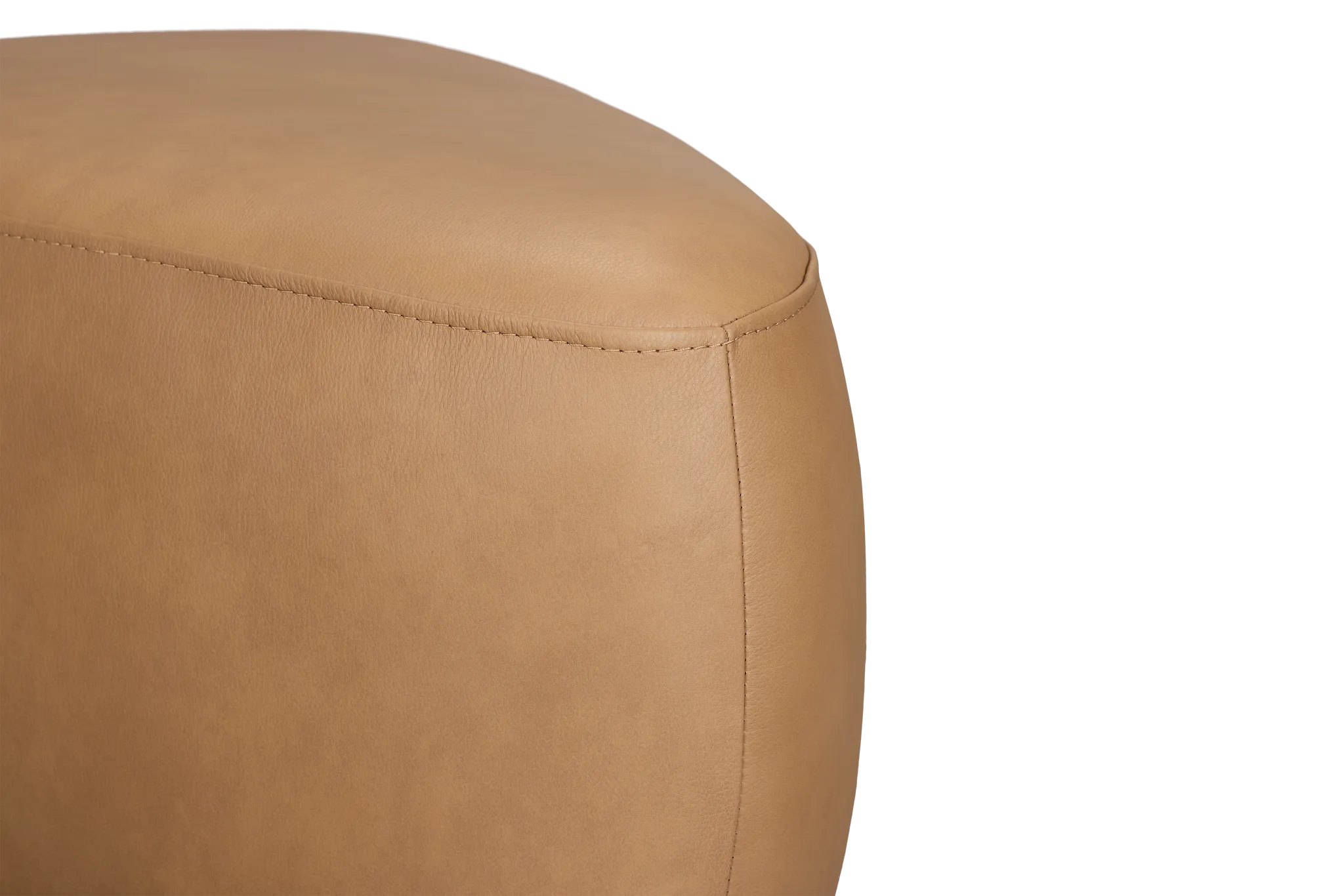 Jovi Brown Leather Small Accent Ottoman
