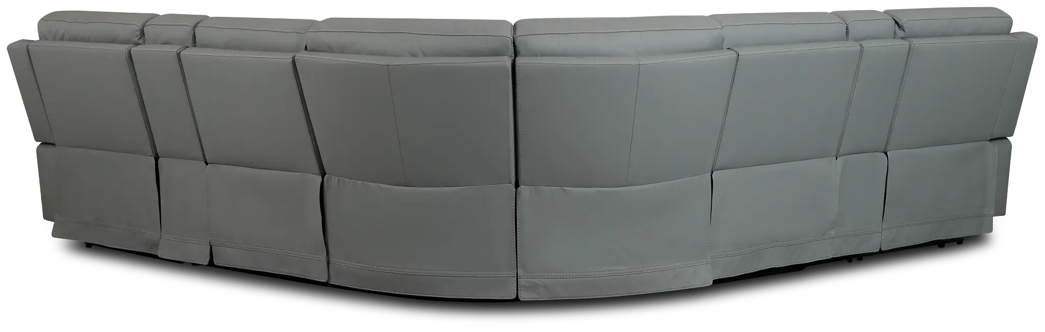 Flexsteel Sterling Blue Lthr/vinyl Large Dual Power Reclining Two-arm Sectional Flexsteel Sterling Blue Lthr/vinyl Large Dual Power Reclining Two-arm Sectional