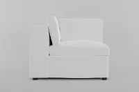 Destin Suave White Fabric Corner Chair