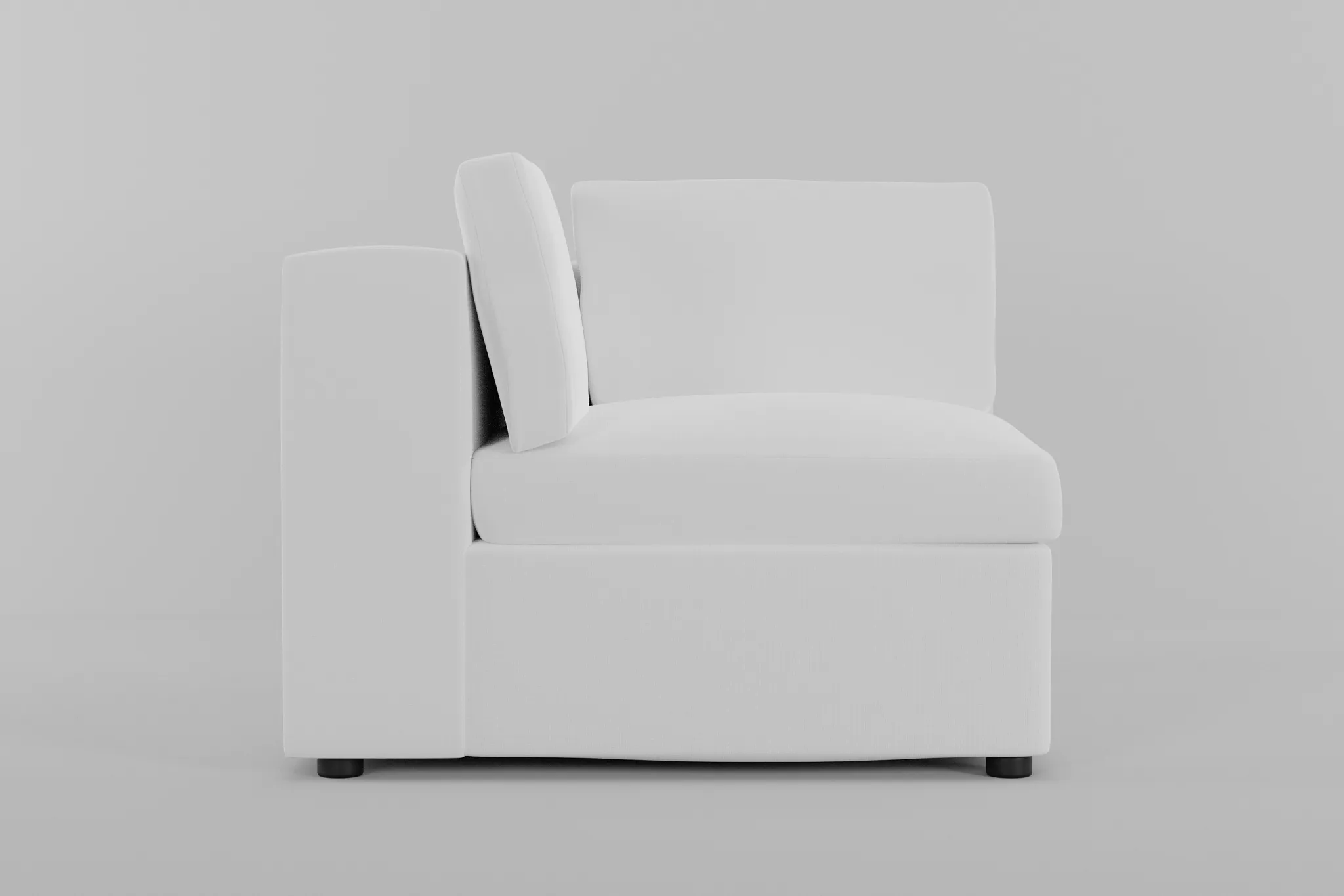 Destin Suave White Fabric Corner Chair