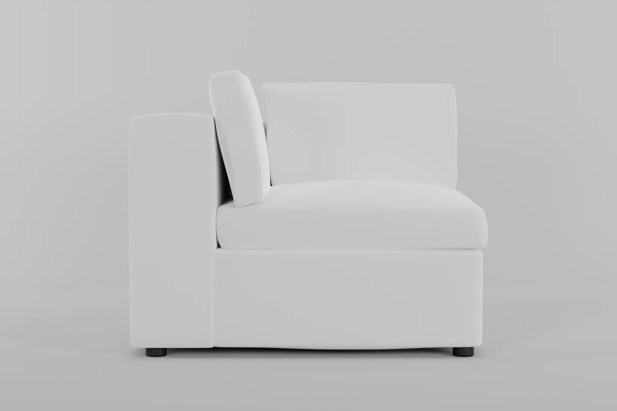 Destin Suave White Fabric Corner Chair Destin Suave White Fabric Corner Chair