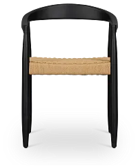 Santorini Black Curved Woven Side Chair