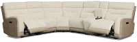 Travis Light Beige Fabric Medium Dual Power 2-arm Reclining Sectional
