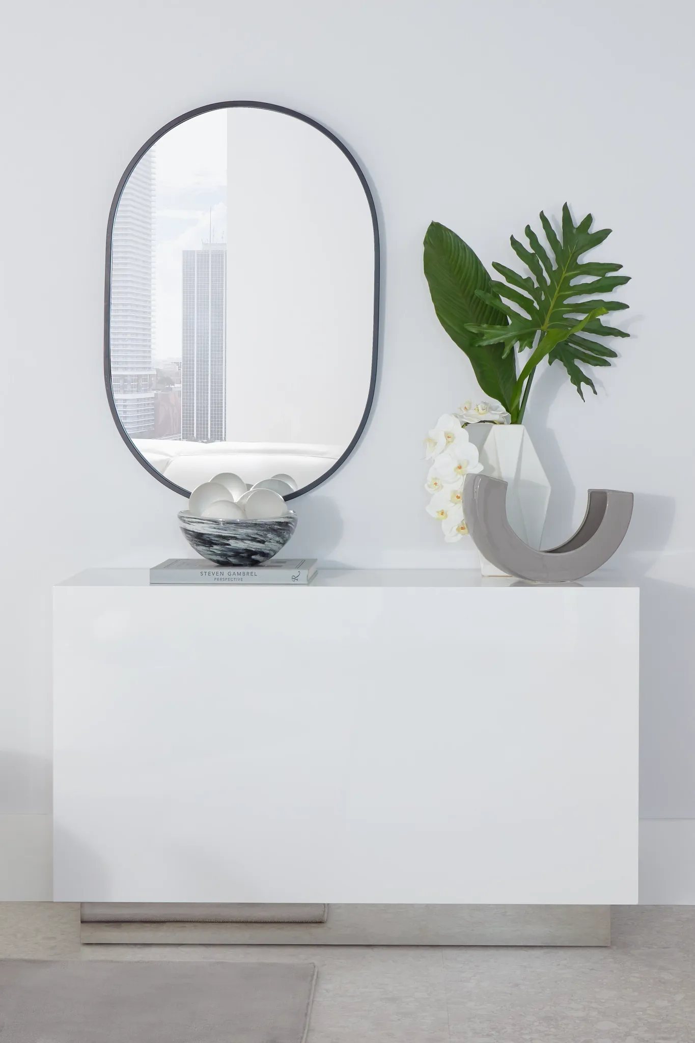 Camila White Rect Sofa Table