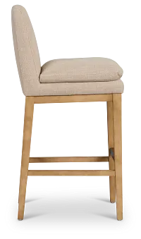 Willow Light Beige Fabric 30" Upholstered Barstool