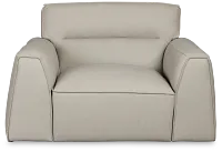 Blanca Gray Leather Swivel Chair