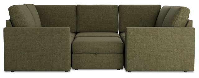 Citymod Green Fabric 6-piece Pit Sectional