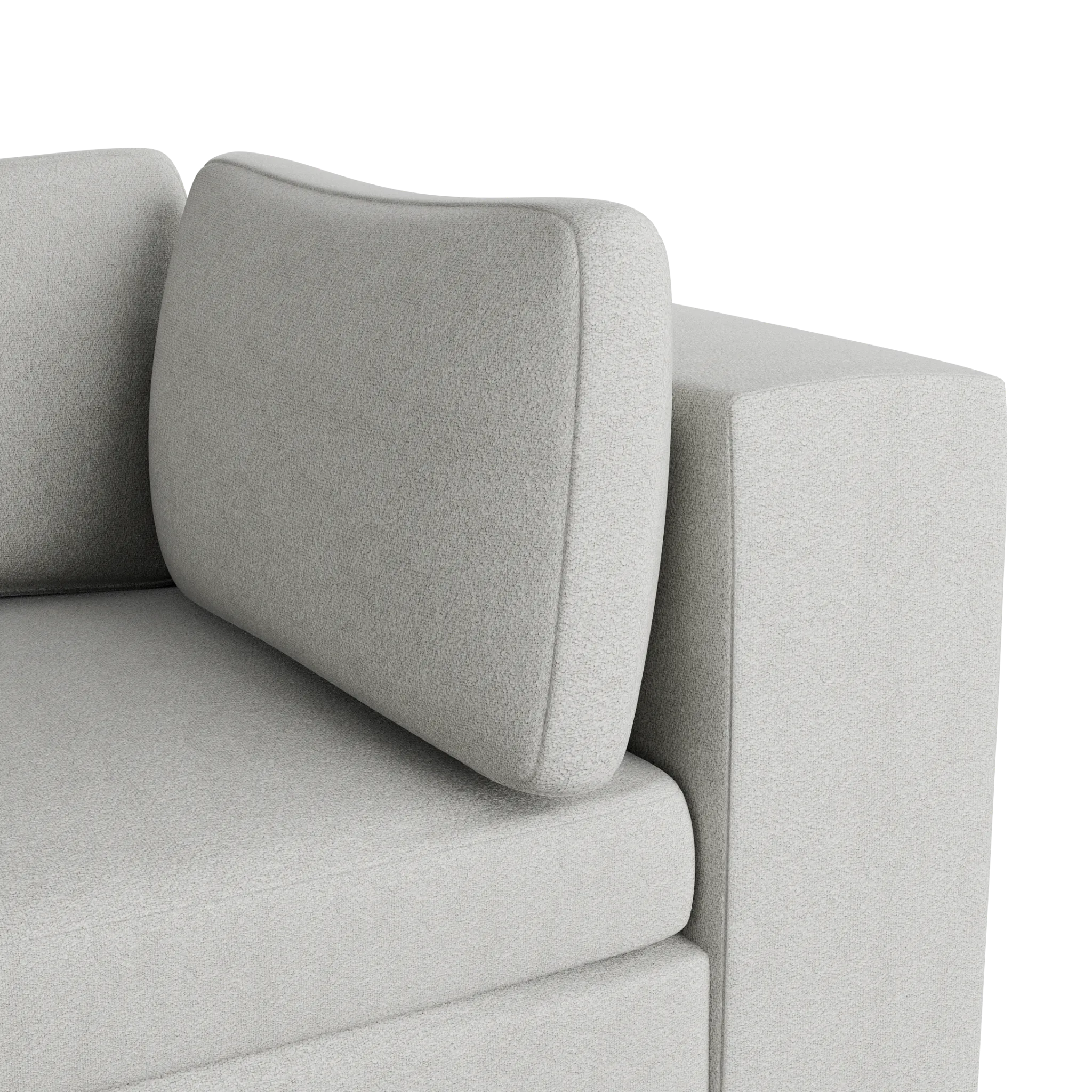 Destin Sutton Gray Fabric 5pc Bumper Sectional