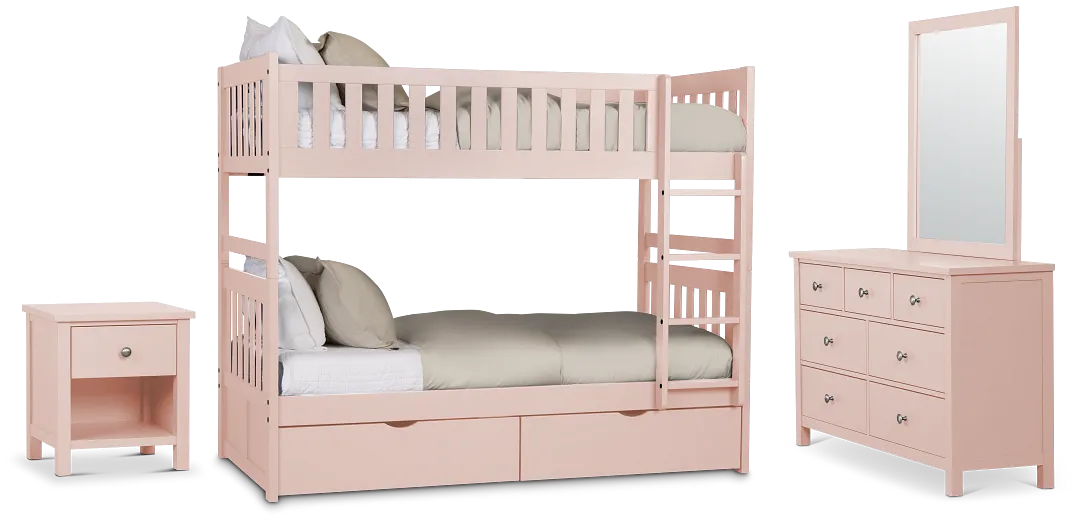 Charleston Pink Bunk Bed Storage Bedroom