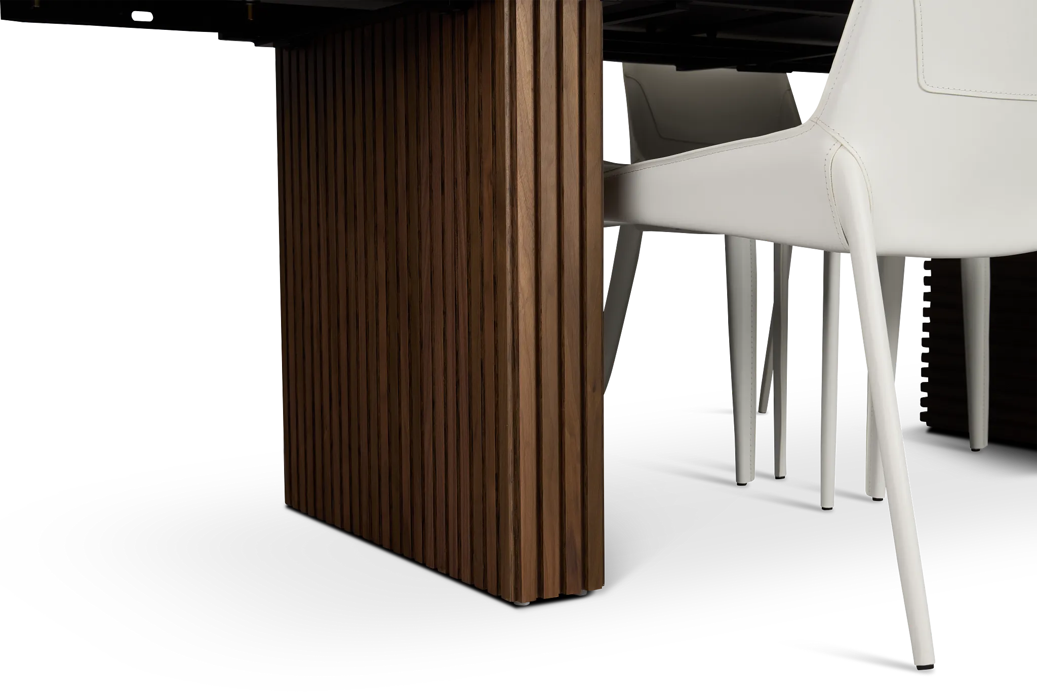 Wayne Two-tone Stone Rectangular Table & 4 White Upholstered Chairs