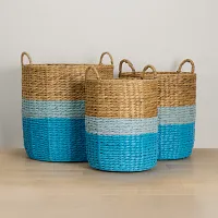 Bailey Set Of 3 Blue Basket