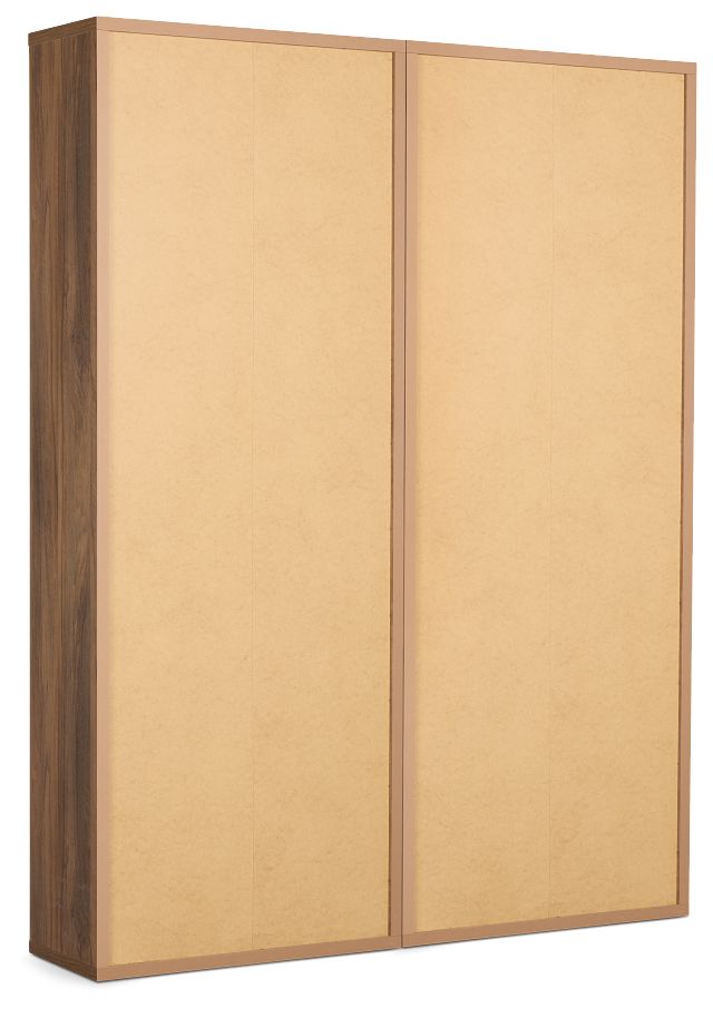 Trento Mid Tone Glass Large Door Bookcase Wall