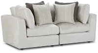 Oasis Light Beige Fabric 2 Piece Modular Sofa