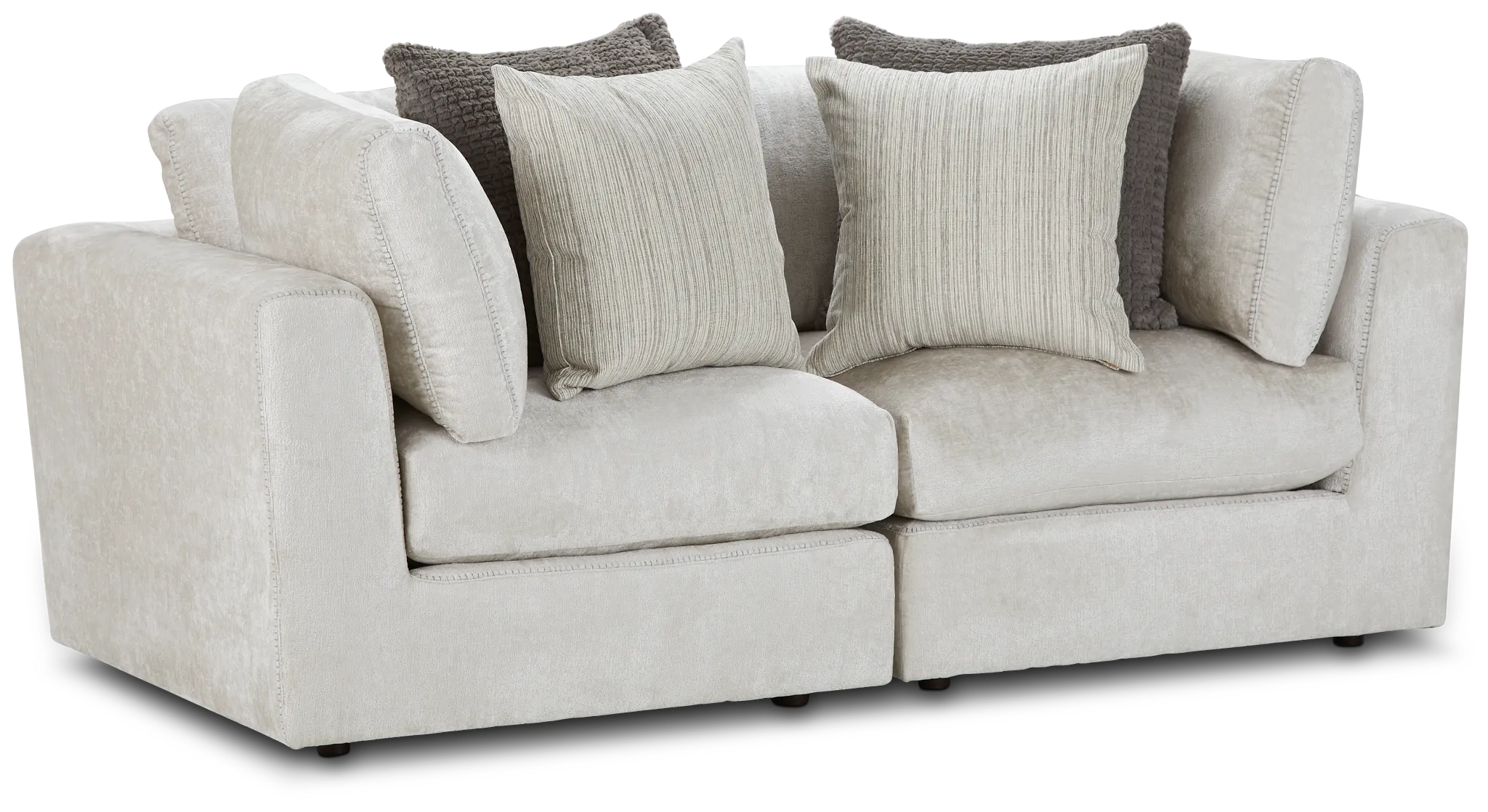 Oasis Light Beige Fabric 2 Piece Modular Sofa