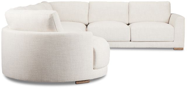 Maeve Light Beige Fabric Medium Left Facing Cuddler Sectional