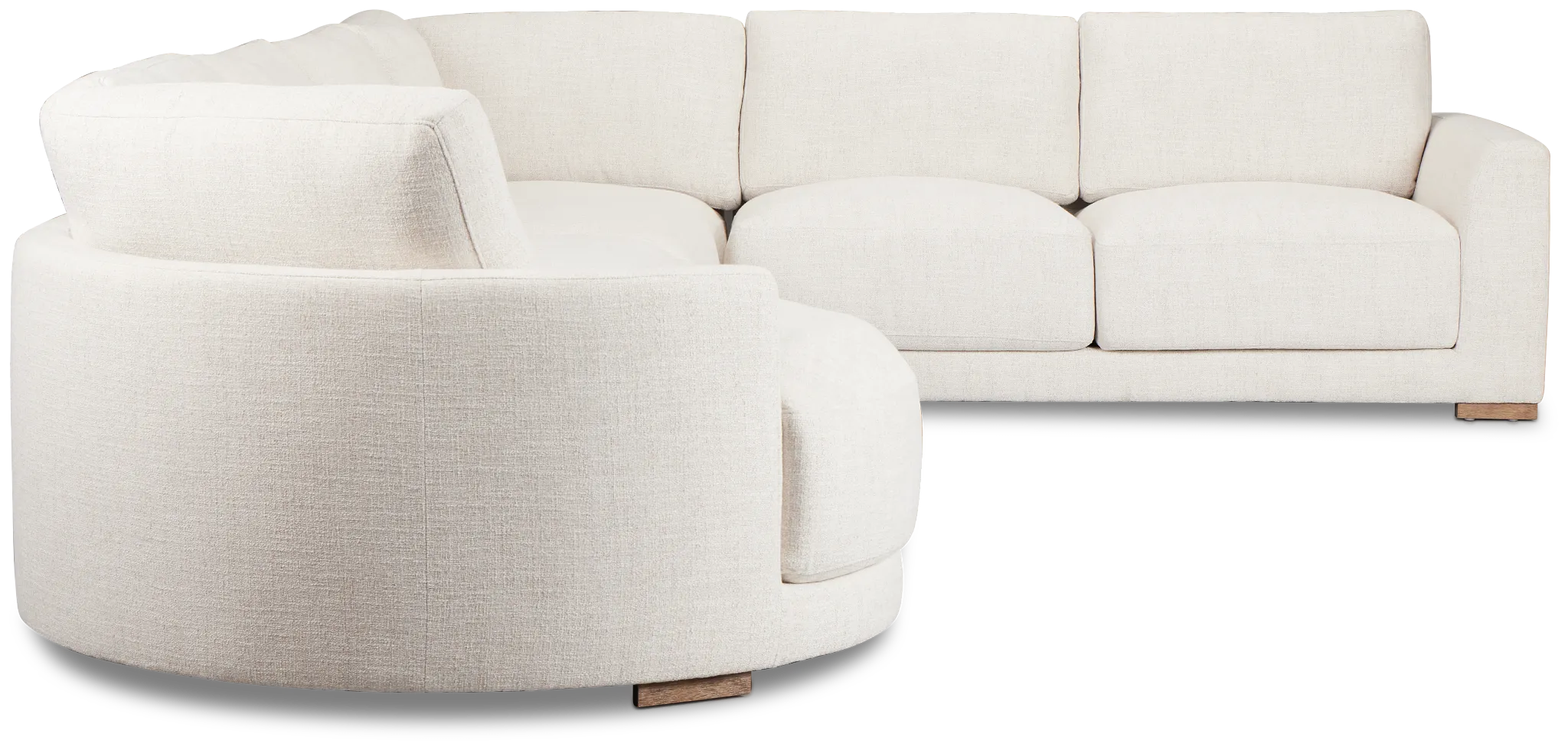 Maeve Light Beige Fabric Medium Left Facing Cuddler Sectional