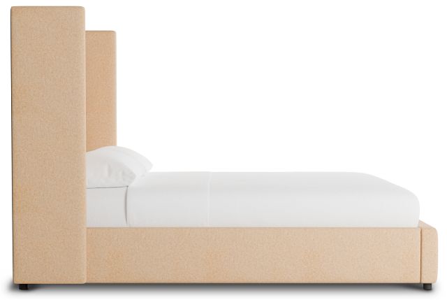 Captiva Merino Taupe 60" Upholstered Shelter Bed