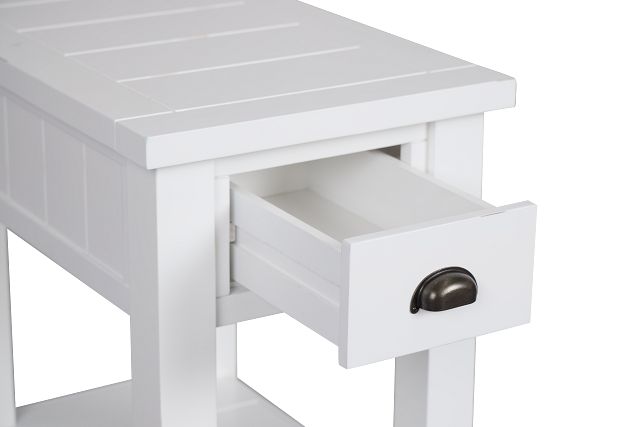 Bismark White Chairside Table