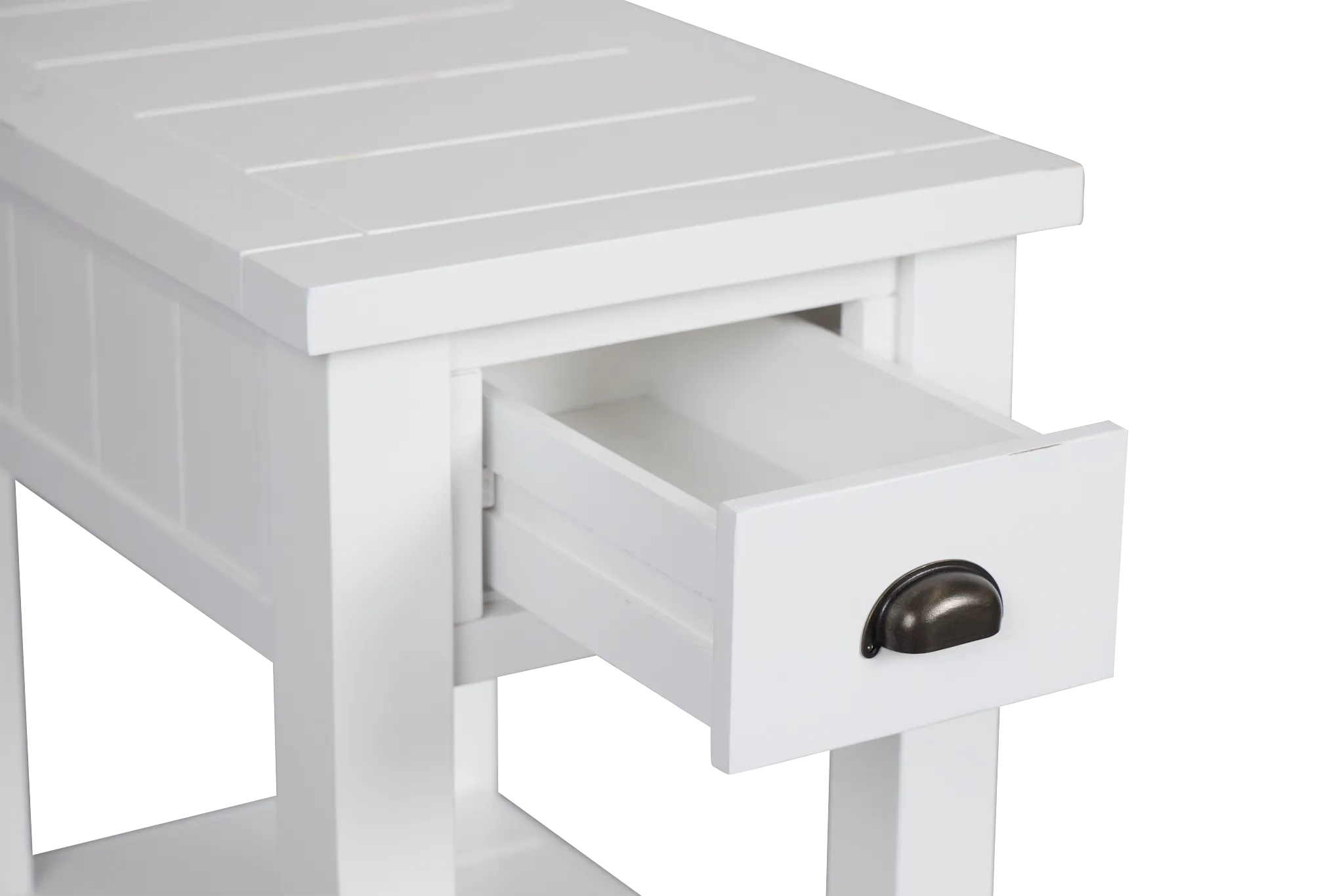 Bismark White Chairside Table