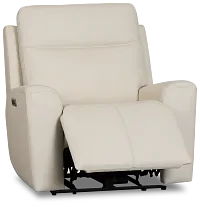 Sterling Ivory Lthr/vinyl Power Recliner