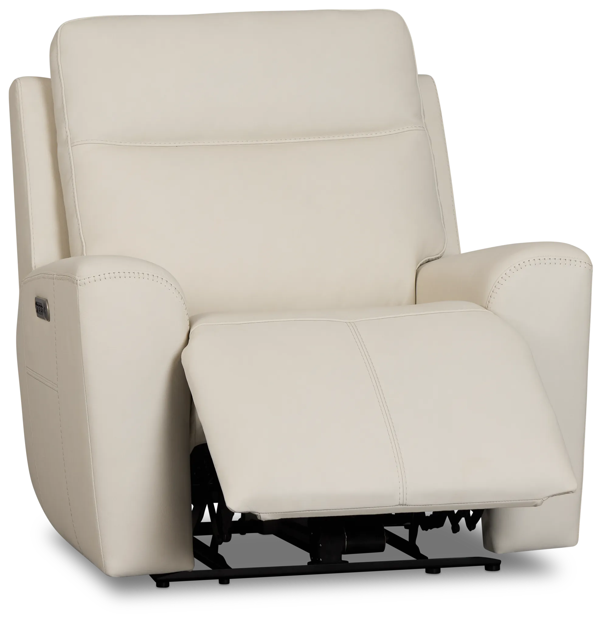 Sterling Ivory Lthr/vinyl Power Recliner