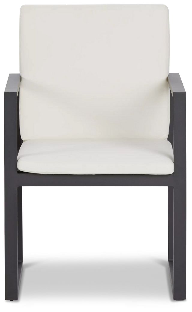 Linear Dark Gray White Aluminum Arm Chair (1)