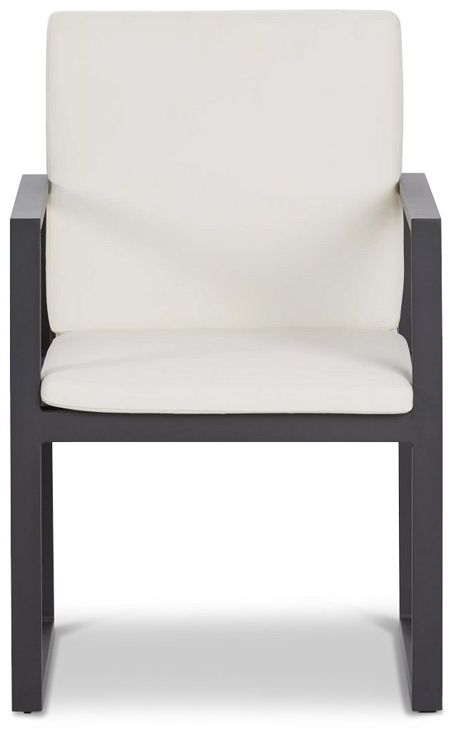 Linear Dark Gray White Aluminum Arm Chair