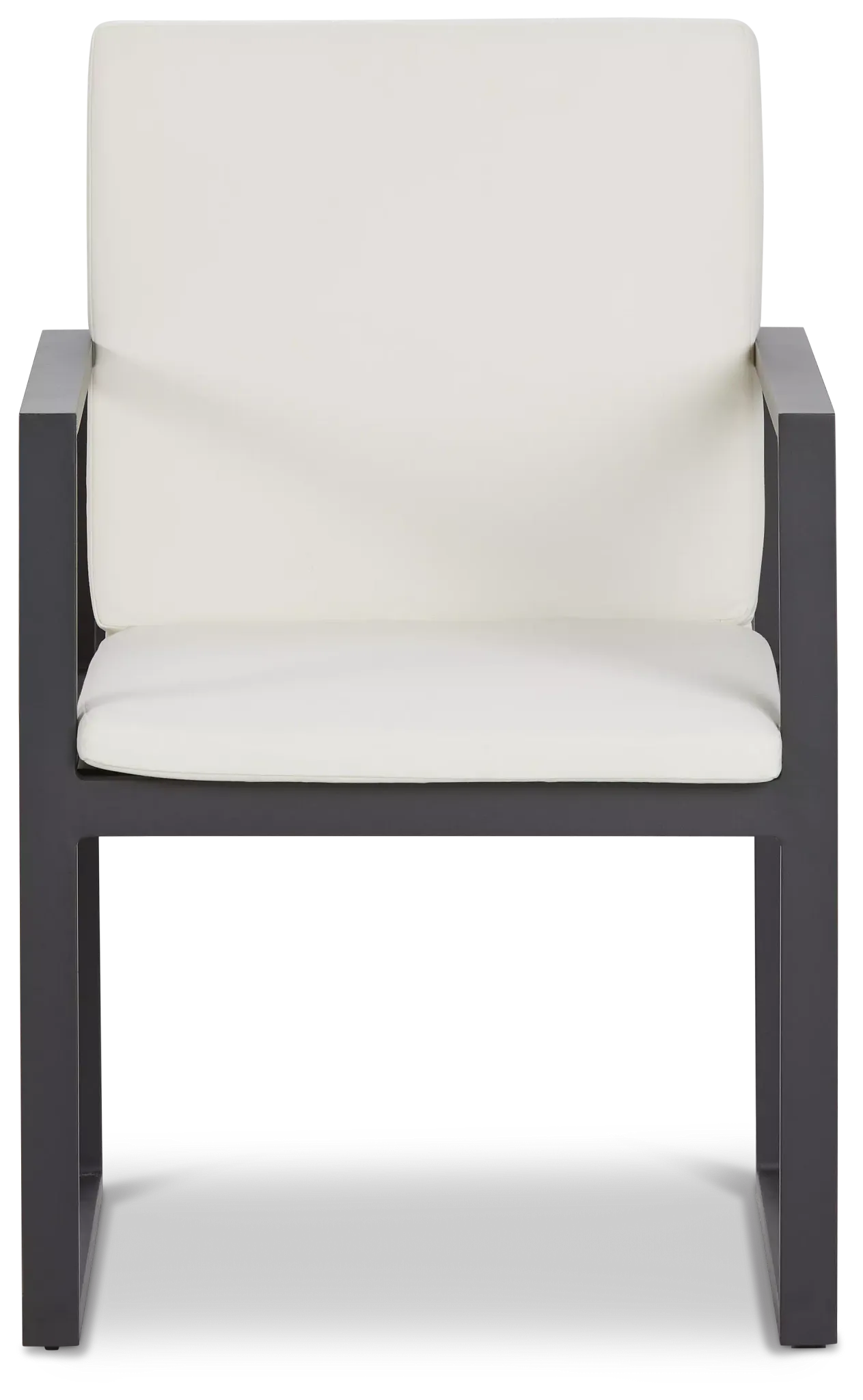 Linear Dark Gray White Aluminum Arm Chair