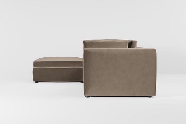 Destin Joya Beige Velvet 4-piece Bumper Sectional