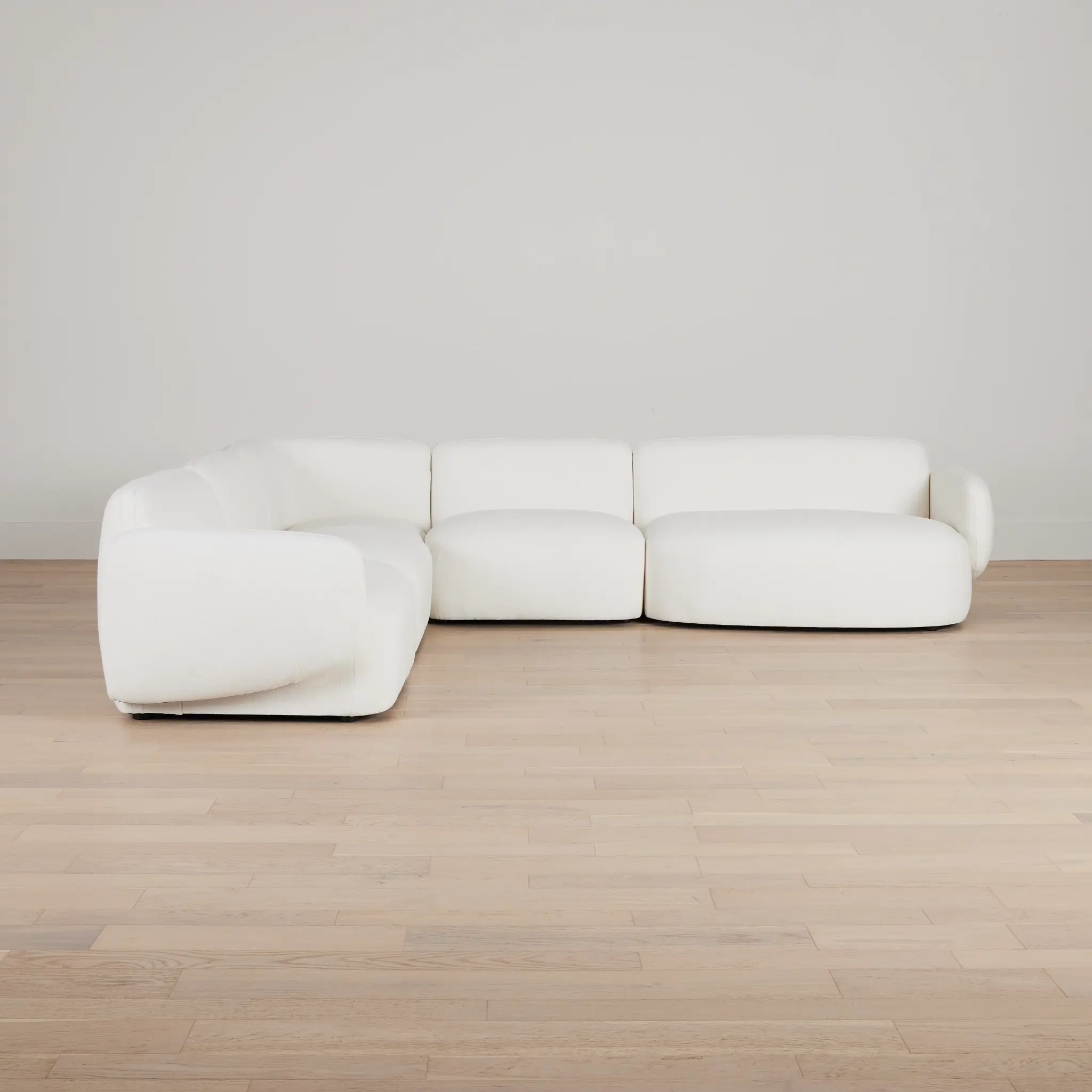 Halsey White Fabric Medium Right Facing Cuddler Sectional Halsey White Fabric Medium Right Facing Cuddler Sectional